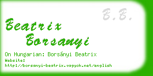 beatrix borsanyi business card