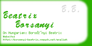 beatrix borsanyi business card